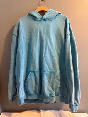 Aelfric Eden Circular Heart Graphic Washed Blue Hoodie thumbnail 2