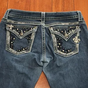 Miss Me Rhinestone Embellished Straight Denim‎ Jeans size 29 thumbnail 5