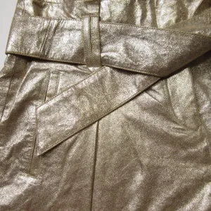 Sézane NWT Romeo Short in Golden Leather Belted Pleated Shorts 42 / 10 thumbnail 5