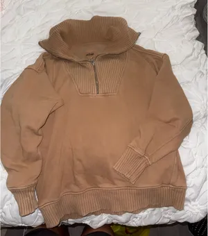 Aerie Brown Zip Sweatshirt thumbnail 1