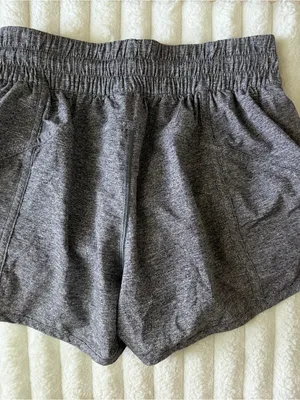 lululemon athletica Heathered Charcoal Athletic Shorts with Zipper Pocket 4” thumbnail 5
