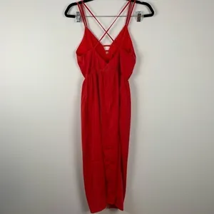 Few Moda Pricilla Strappy Red Slip Dress V-Neck Midi Small‎ NWT thumbnail 9