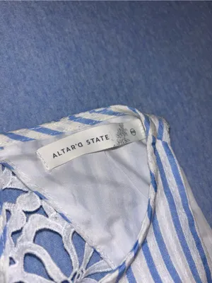 Altar’d State Loueanna Striped Eyelet Dress thumbnail 3