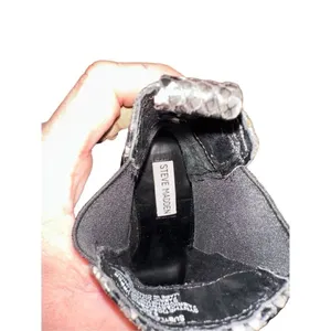 Steve Madden Grey Black Snakeskin Pointed Toe Block Heel Chelsea Boots 6.5M‎ thumbnail 8