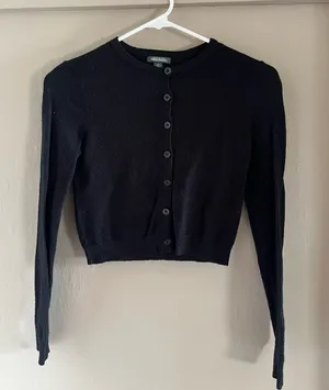 Wild Fable Black Button-Up Sweater thumbnail 1