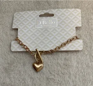 D'Bello Gold Heart Toggle Bracelet for Women thumbnail 1