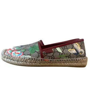 Gucci Tian GG Supreme Espadrille Flats Floral‎ Bird Print 37 thumbnail 6