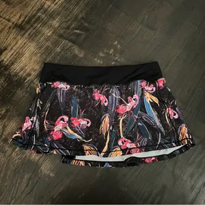 Lululemon Athletica Pace Rival Mid-Rise Skirt Skort Veiled Floral Black Multi 8 thumbnail 3