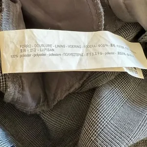 Zara Basic Gray Plaid Ruffle Pockets High Waist Straight Leg Pants SZ S #2010 thumbnail 11