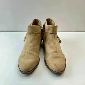 American‎ Eagle Boots Brown Tan Suede Fringed Side Zip Womens Size 9.5 thumbnail 2