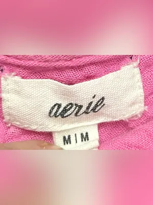 Aerie Women’s Size M Pink Cotton Gauze Swing Puff Sleeve Mini Sundress thumbnail 2