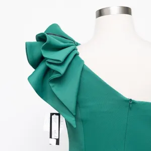 Betsy & Adam. Daisy long scuba one shoulder gown. thumbnail 11