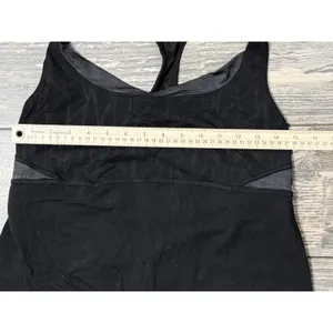 Lululemon Racerback Tank Top with Built-in Shelf Bra Black Patterned Trim Small? thumbnail 3