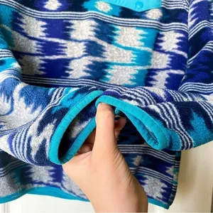 Patagonia Pullover Synchilla Snap-T Fleece Nepali‎ Dhoti Marathon Blue S EUC thumbnail 2