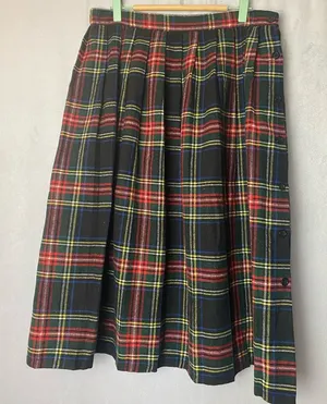 Vintage Sag Harbor Plaid Wool Midi Academia University Preppy Tartan Skirt thumbnail 1