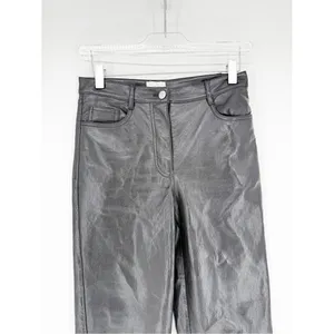 Aritzia Wilfred Melina‎ Faux Leather Straight Leg Pants Women's Size 0 Black thumbnail 5