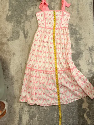 Entro Pink and White Floral Tie-Shoulder Sundress thumbnail 7