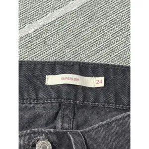 Levis Womens Black Wide Leg High Rise Denim Jeans Size 24 Streetwear Casual thumbnail 3