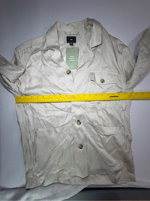 H&M Cream Button-Front Blazer Jacket oversized, could fit medium thumbnail 5