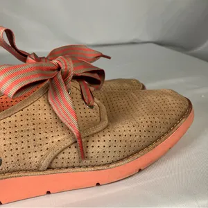 Johnston & Murphy Bree Tan Perforated Suede Lace Up Shoes Peach Womens 7.5‎ thumbnail 9