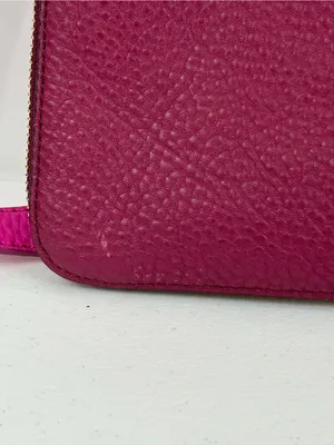 Cole Haan Pebbled Two-Tone Pink Leather Expandable Crossbody Bag thumbnail 12