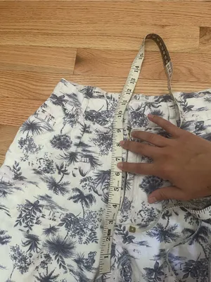 Abercrombie White Blue Tropical Print Linen Wide Leg Pants Small Beach Resort thumbnail 4