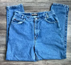 90s Memphis High Rise Tapered Leg Mom Jeans Size 12 Petite 💙 thumbnail 1