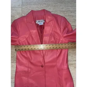 Vintage Carlisle Pink Leather‎ Women's Jacket Sz 4 thumbnail 3