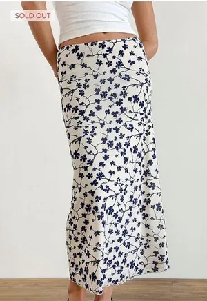 Motel rocks Latika skirt grunge floral flock cream XS thumbnail 1