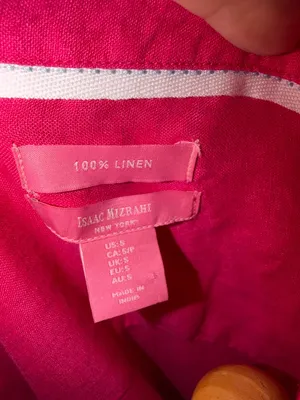 Isaac Mizrahi 100% Linen Bright Pink Linen V-Neck Tunic thumbnail 7