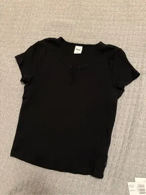Aritiza TNA Waffle Tee Black Size M thumbnail 2