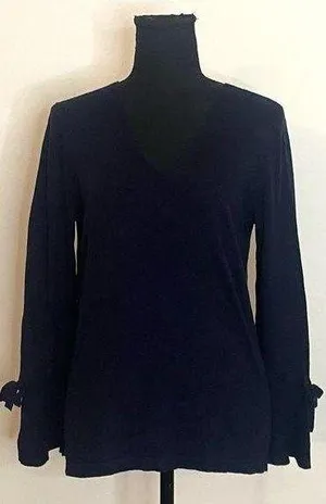 Loft - Navy blue long sleeve women’s sweater top Size M thumbnail 1