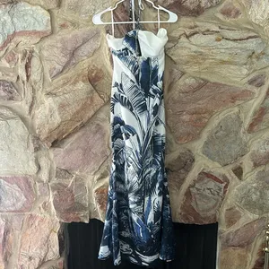 Commense Print Tie Halter Strapless Dress size small thumbnail 3