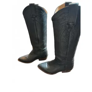 Frye Classic Black Leather Cowboy Boots thumbnail 2