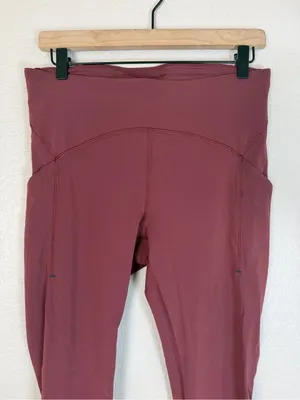 Lululemon Power Thru High Rise Tight Leggings 25” Red Merlot size 10 $128 thumbnail 8