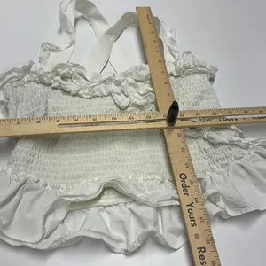 Anthropologie Maeve Top Womens X Small White Ruffle Tank Smocked Cotton thumbnail 10