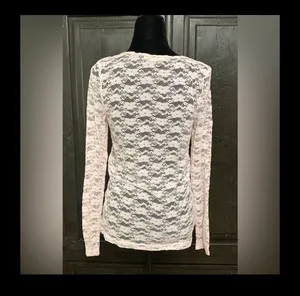 Derek Heart lace soft pink longsleeves top Large thumbnail 3