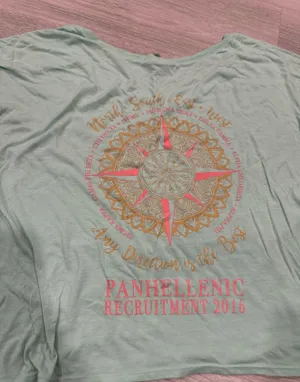 Grey-Blue and pink Gamma Phi Beta T shirt thumbnail 1