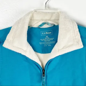 L.L. BEAN Aqua Blue Fleeced Lined Full Zipper Vest Size XS Hiking Outerwear Cozy thumbnail 6