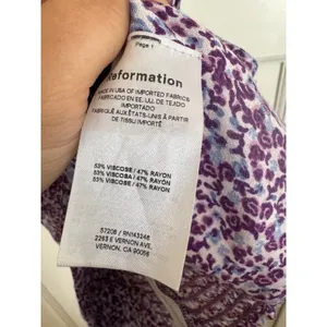 Reformation Hester purple floral sleeveless top size 0 thumbnail 4