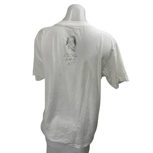Earth Positive White Cotton Crewneck Short Sleeve Graphic Tee T-shirt Top Size L thumbnail 2