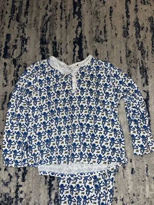 Roller rabbit blue and white pj set size M thumbnail 2