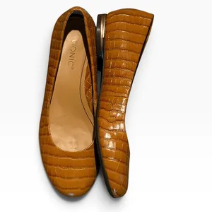 Vionic Hannah Croc Ballet Flats Toffee Brown Embossed Leather 6.5 Comfort Casual thumbnail 2