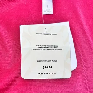 Fabletics Crushed Velour Full Zip Hoodie Jacket Size‎ S Red Strawberry New thumbnail 10