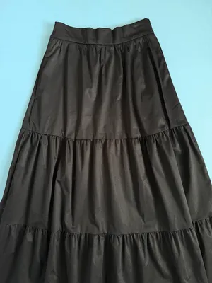 Pearl Pagoda Tiered Black Preppy‎ Maxi Skirt thumbnail 4