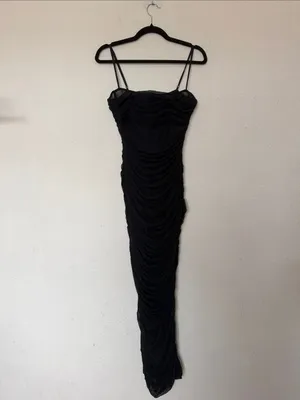 House of CB - FORNARINA Black Organza Mesh Maxi Dress - Size L NWOT thumbnail 7