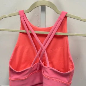 Lululemon Energy Bra High Neck Longline Ribbed Hot Pink W2CKSS Size 8 Athleisure thumbnail 4