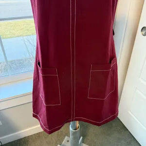 Forever 21 Maroon and White Overalls Jumper Academia Americana Oktoberfest Medium thumbnail 3