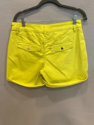 WHBM Neon Yellow Utility Shorts Size 6 Bright Summer Coastal Resort‎ Stretch thumbnail 4