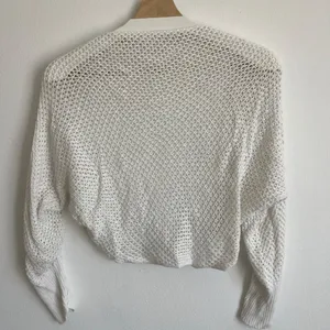 Crochet Open Front Crop Cardigan Mesh Bolero Knit Top thumbnail 3